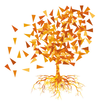 Autumn tree vector backgroundのイラスト素材