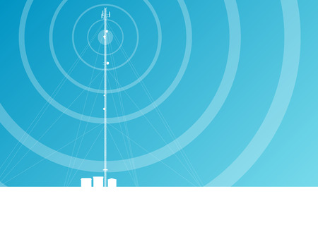 Antenna transmission communication tower vector background conceptのイラスト素材