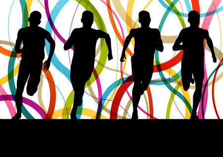 Running fitness man sprinting and training for marathon conceptのイラスト素材