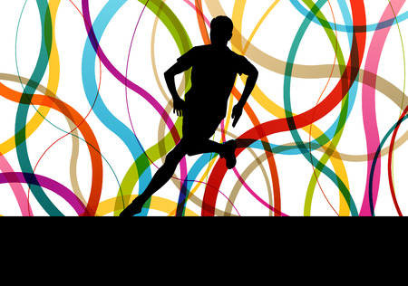 Running fitness man sprinting and training for marathon conceptのイラスト素材