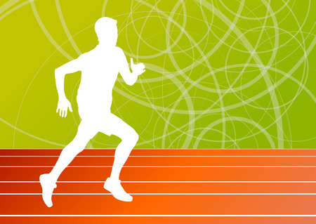 Running fitness man sprinting and training for marathon conceptのイラスト素材