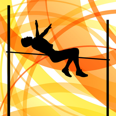 Man high jumping abstract vector background concept, track and field for posterのイラスト素材