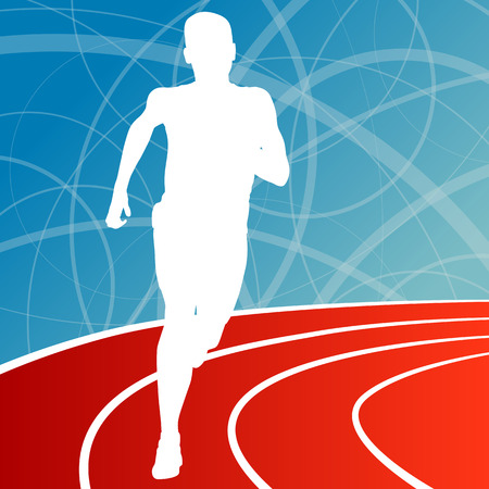 Running fitness man sprinting and training for marathon conceptのイラスト素材