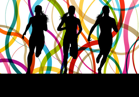 Running fitness women sprinting and training for marathon for posterのイラスト素材
