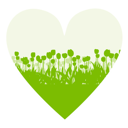 Tulips spring seasonal flower garden ecology concept detailed illustration background vectorのイラスト素材