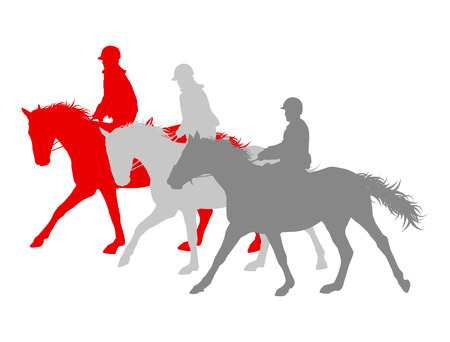Horse riding winner vector background concept isolated over white for posterのイラスト素材