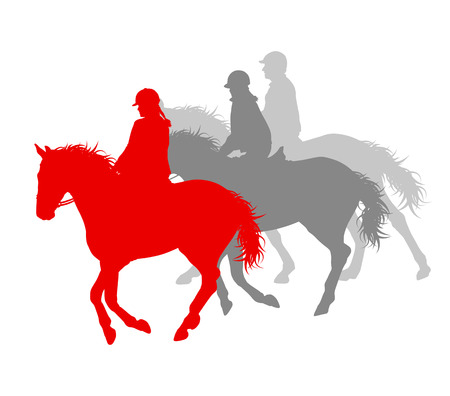 Horse riding winner vector background concept isolated over white for posterのイラスト素材
