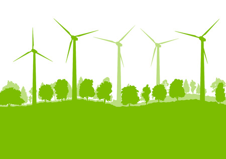 Wind generator turbine clean energy concept vector background conceptのイラスト素材