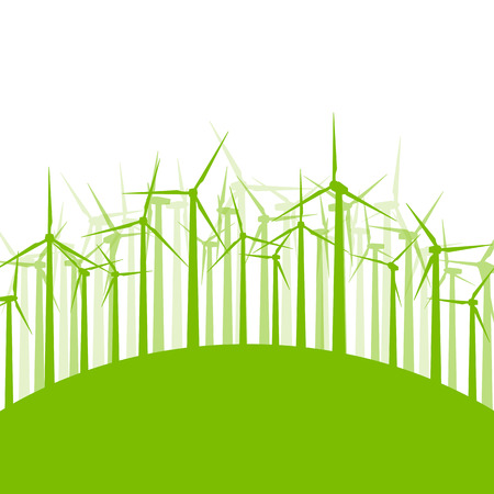 Wind generator turbine clean energy concept vector background conceptのイラスト素材