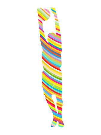 Abstract basketball player vector background concept made of stripesのイラスト素材