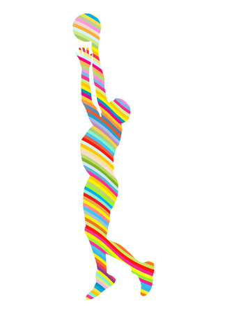 Abstract basketball player vector background concept made of stripesのイラスト素材