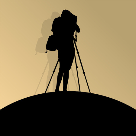 Cameraman silhouette vector backgroundのイラスト素材
