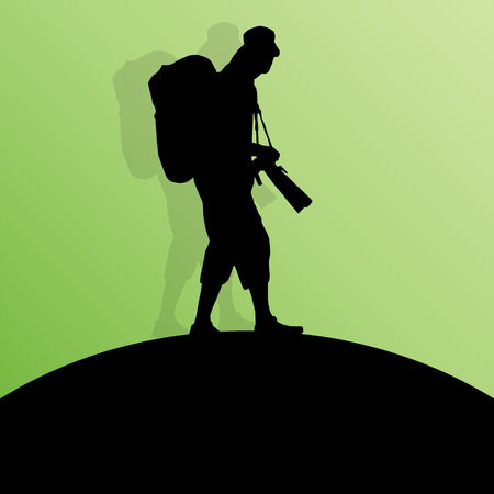 Photographers silhouettes vector background conceptのイラスト素材