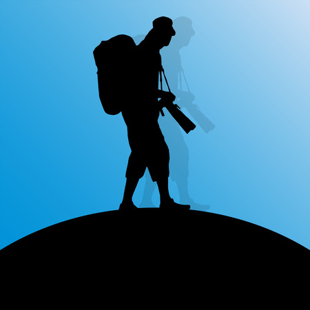 Photographers silhouettes vector background conceptのイラスト素材