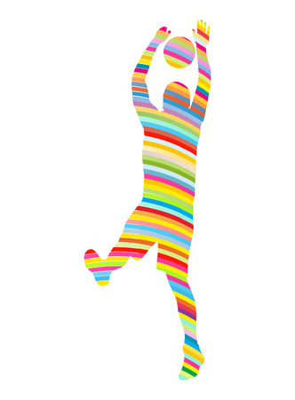 Abstract basketball player vector background concept made of stripesのイラスト素材