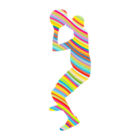 Abstract basketball player vector background concept made of stripesのイラスト素材
