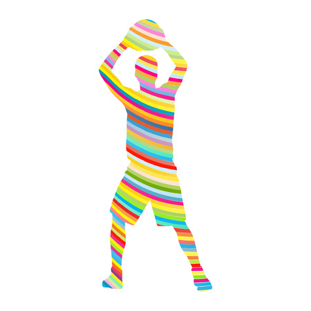 Abstract basketball player vector background concept made of stripesのイラスト素材