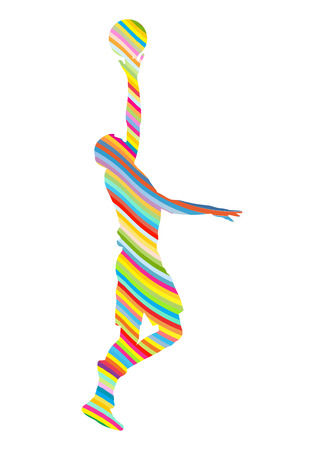Abstract basketball player vector background concept made of stripesのイラスト素材
