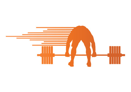 Weight lifting man abstract vector background concept made of stripesのイラスト素材