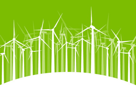 Wind generator turbine clean energy concept vector background conceptのイラスト素材