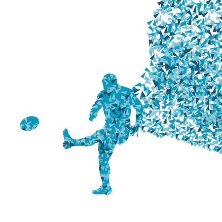 Rugby player man abstract silhouette vector background concept made of fragments isolated on whiteのイラスト素材