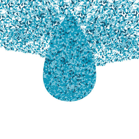 Blue ecology water drop vector background concept made of fragmentsのイラスト素材