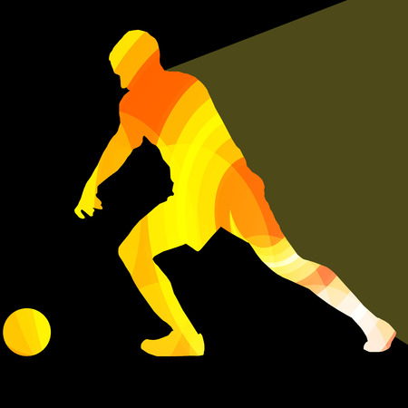 Soccer football player silhouette vector background colorful concept made of transparent curved shapesのイラスト素材