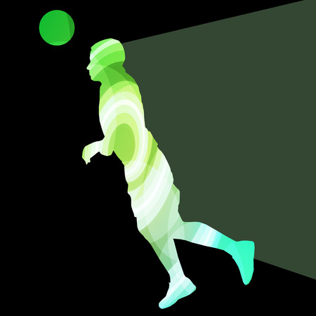 Soccer football player silhouette vector background colorful concept made of transparent curved shapesのイラスト素材