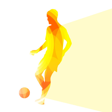 Soccer football player silhouette vector background colorful concept made of transparent curved shapesのイラスト素材