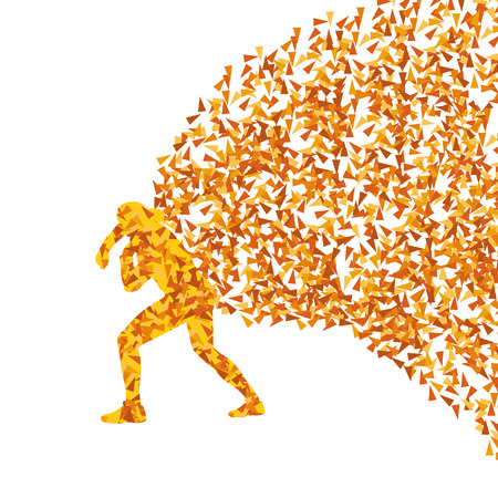 Athletic shot put woman vector background concept made of triangular fragments for posterのイラスト素材
