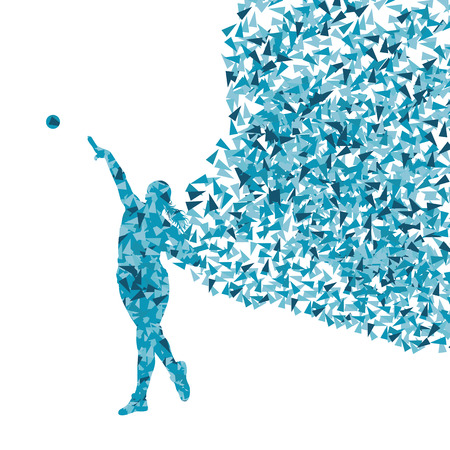 Athletic shot put woman vector background concept made of triangular fragments for posterのイラスト素材