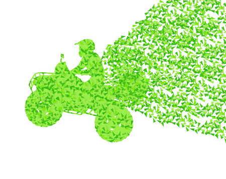 All terrain vehicle quad motorbike riderのイラスト素材