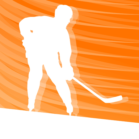 Hockey player silhouette vector background colorful concept made of transparent linesのイラスト素材