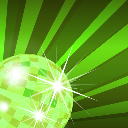 Disco ball abstract vector background with burst raysのイラスト素材