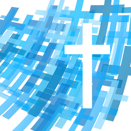 Cross clear blue abstract Christianity religion background vector illustration conceptのイラスト素材