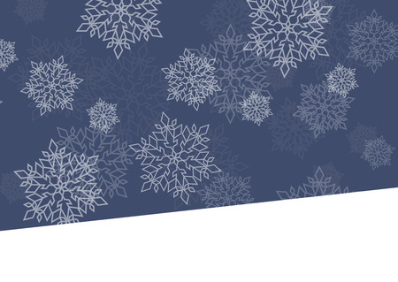 Winter night background white snowflakes falling Christmas and New Year vector abstract illustration card, bannerのイラスト素材