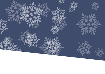 Winter night background white snowflakes falling Christmas and New Year vector abstract illustration card, bannerのイラスト素材
