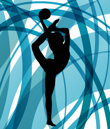 Rhythmic gymnast woman with ball vector abstract background conceptのイラスト素材