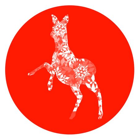Doe young deer made of snowflakes winter concept abstract Happy New Year and Merry Christmas background vector for posterのイラスト素材