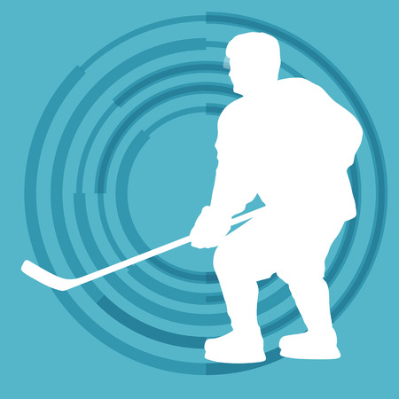 Ice hockey player in winter vector background conceptのイラスト素材