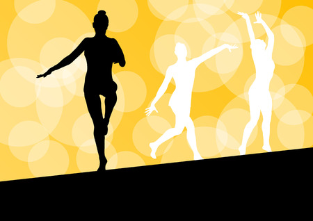 Rhythmic gymnast woman with ball vector abstract background conceptのイラスト素材