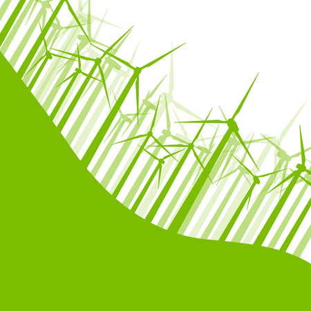 Background wind turbines vector illustration concept nature motion bannerのイラスト素材