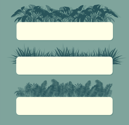 Tropical leaves vector background banner setのイラスト素材
