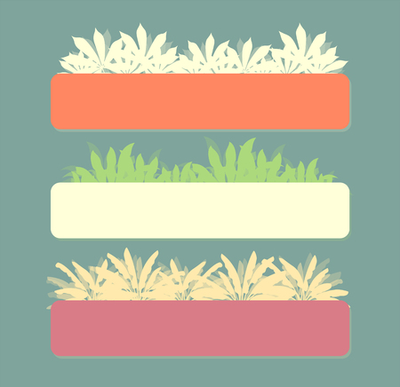 Tropical leaves vector background banner setのイラスト素材