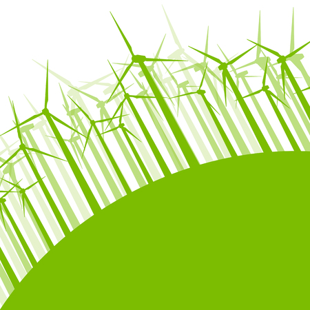 Background wind turbines vector illustration concept nature motion bannerのイラスト素材