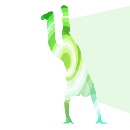 Hip hop dancer silhouette isolated abstract vector background concept isolatedのイラスト素材