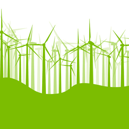 Background wind turbines vector illustration concept nature motion bannerのイラスト素材