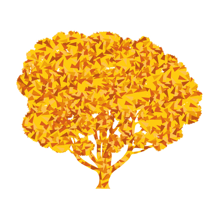 Tree stylized autumn eco symbol concept made of fragmentsのイラスト素材