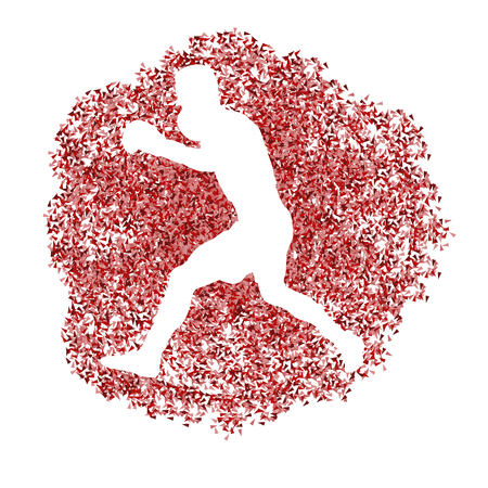 Boxer boxing vector silhouette background illustration concept made of fragmentsのイラスト素材