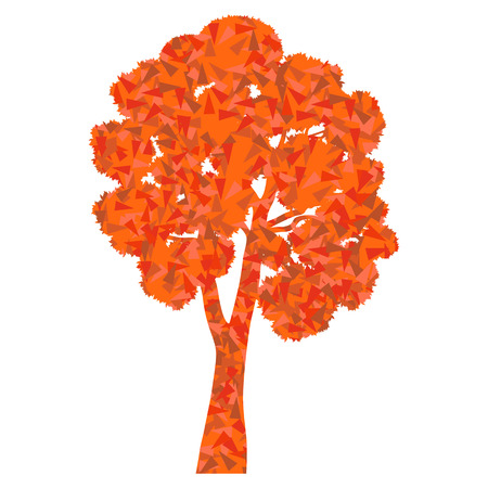 Tree stylized autumn eco symbol concept made of fragmentsのイラスト素材